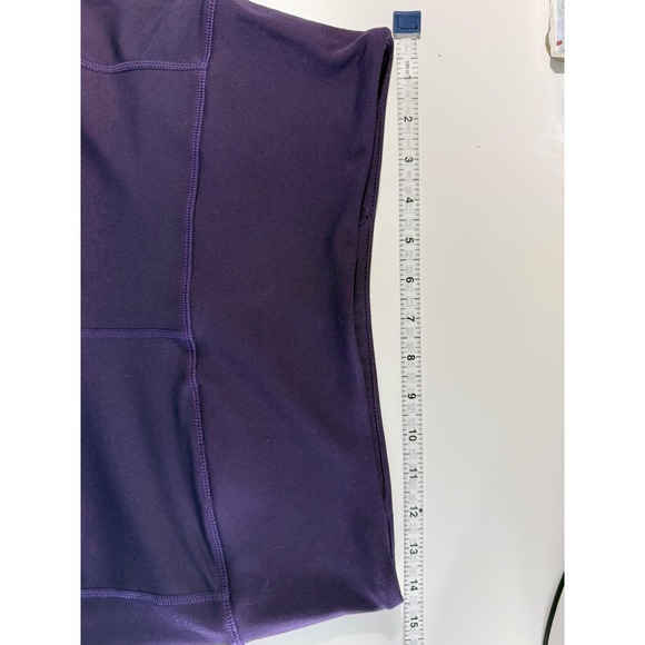 Cali Active Womens Purple Athletic Leggings Pockets Workout Athleisure Size M - Picture 6 of 8